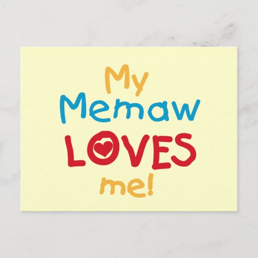 My Memaw Loves Me T-shirts en geschenken Briefkaart (Voorkant)