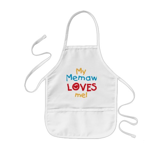 My Memaw Loves Me T-shirts en geschenken Kinder Schort (Voorkant)