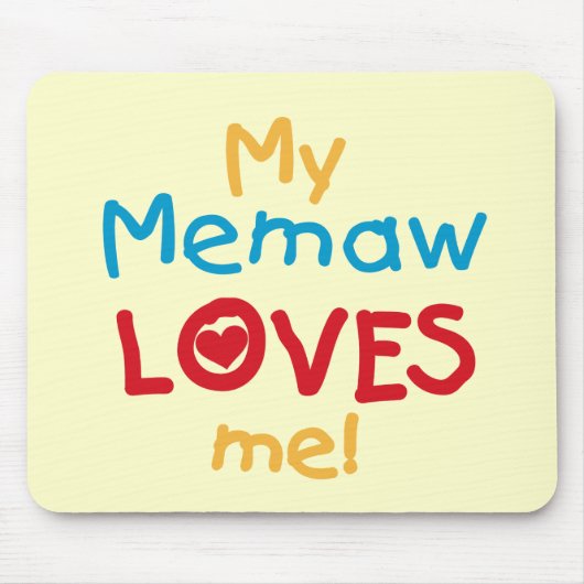 My Memaw Loves Me T-shirts en geschenken Muismat (Voorkant)