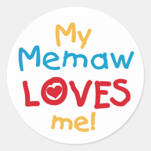 My Memaw Loves Me T-shirts en geschenken Ronde Sticker