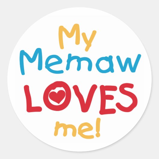 My Memaw Loves Me T-shirts en geschenken Ronde Sticker (Voorkant)