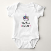 My Mimi Loves Me Granddaughter Unicorn Romper (Voorkant)