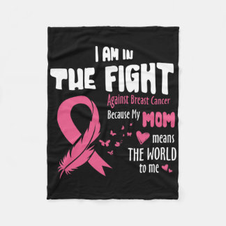 My Mom Means The World To Me Cancer Awarenees Gift Fleece Deken