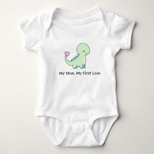 My Mom, My First Love Cute Dino bodysuit  (Voorkant)
