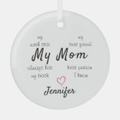 My Mom North Star  Personalized Glas Ornament (Voorkant)
