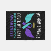 My Mom's Wings Cover Heart Suicide Awareness Ribbo Fleece Deken (Voorkant (Horizontaal))