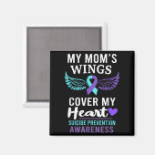 My Mom's Wings Cover Heart Suicide Awareness Ribbo Magneet (Voorkant / Achterkant)
