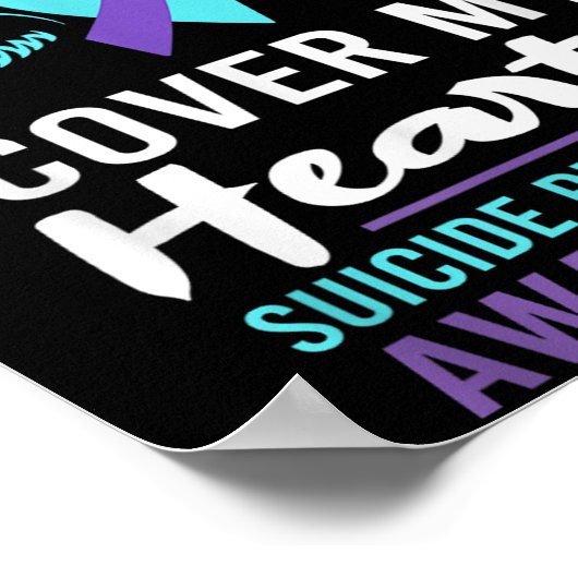 My Mom's Wings Cover Heart Suicide Awareness Ribbo Poster (Hoek)