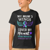 My Mom's Wings Cover Heart Suicide Awareness Ribbo T-shirt (Voorkant)