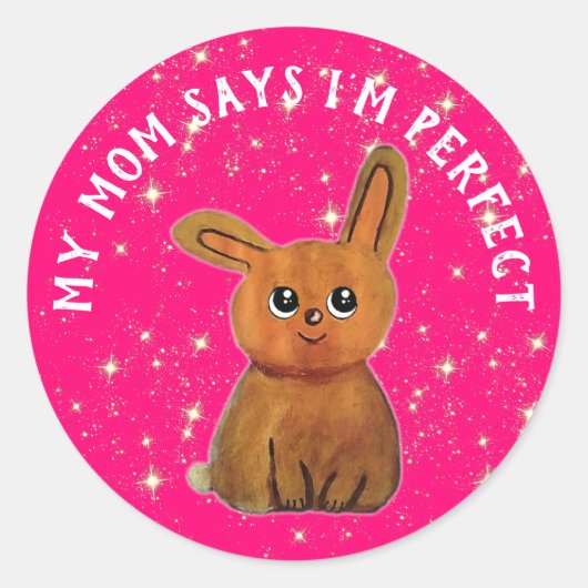 My Monthly Hapiness magic rabbit Ronde Sticker (Voorkant)