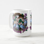 My morning JAVA with Java sparrows Koffiemok (Voorkant links)