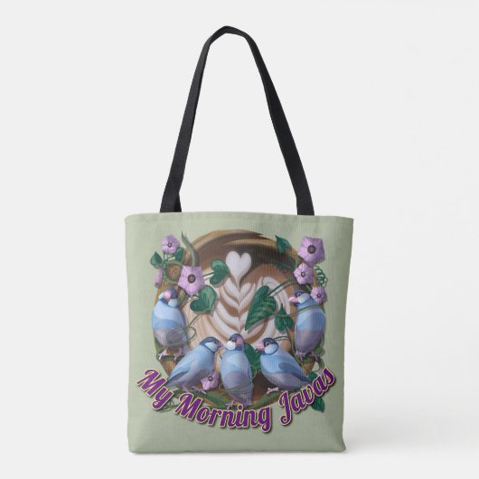 My morning JAVA with Java sparrows Tote Bag (Achterkant)