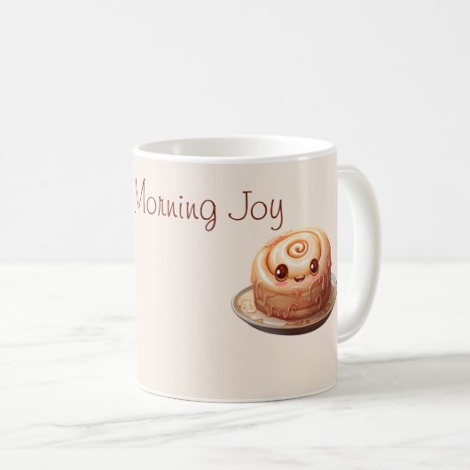 My Morning Joy Gepersonaliseerde Kaneel Roll Cuten Koffiemok (Voorkant rechts)
