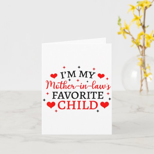 My Mother In Laws Favorite Child, Funny Parent Wom Kaart (Gele Bloem)