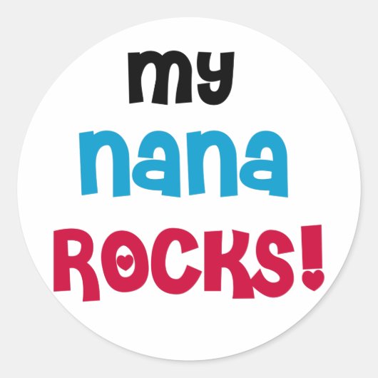 My Nana Rocks Ronde Sticker (Voorkant)