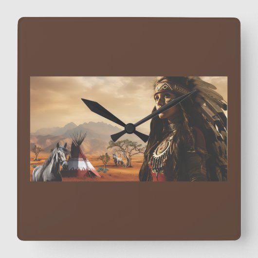 My Native Homeland Vierkante Klok (Voorkant)