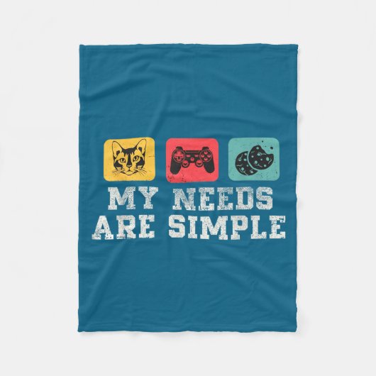 My Needs Are Simple Gamers Fun,gamer Dad Funny Fat Fleece Deken (Voorkant)
