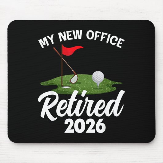 My New Office Retired 2026 Golf Retirement Golfer  Muismat (Voorkant)