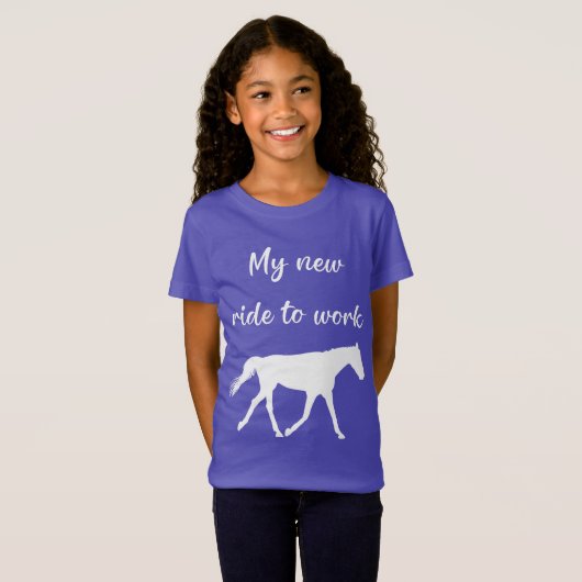 My New Ride To Work by Horse Funny T-shirt (Voorkant volledig)