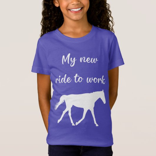 My New Ride To Work by Horse Funny T-shirt (Voorkant)