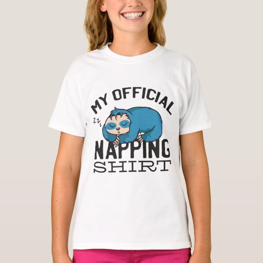My official napping shirt - Lazy sleeping Sloth (Voorkant)