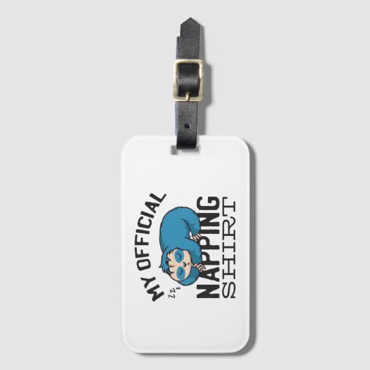 My official napping shirt - Lazy sleeping Sloth Bagagelabel (Voorkant (verticaal))