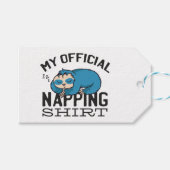My official napping shirt - Lazy sleeping Sloth Cadeaulabel (Voorkant (Horizontaal))