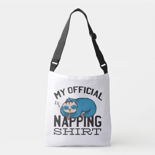 My official napping shirt - Lazy sleeping Sloth Crossbody Tas (Voorkant)