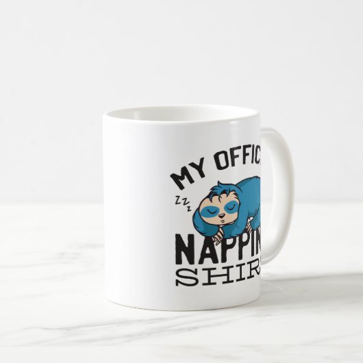 My official napping shirt - Lazy sleeping Sloth Koffiemok (Voorkant rechts)