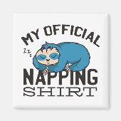 My official napping shirt - Lazy sleeping Sloth Magneet (Voorkant)