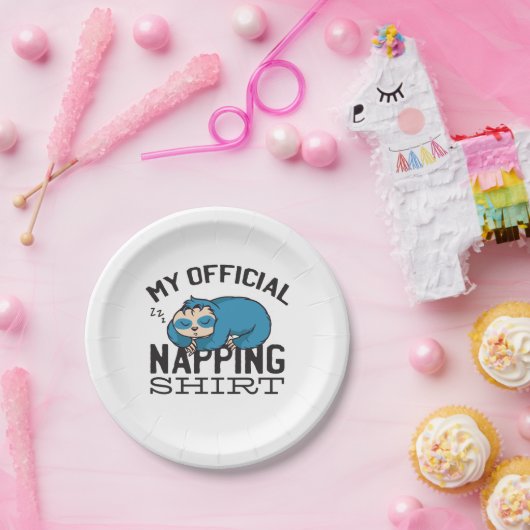 My official napping shirt - Lazy sleeping Sloth Papieren Bordje (Feest)