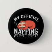 My official napping shirt Sloth Ronde Button 5,7 Cm (Voorkant)