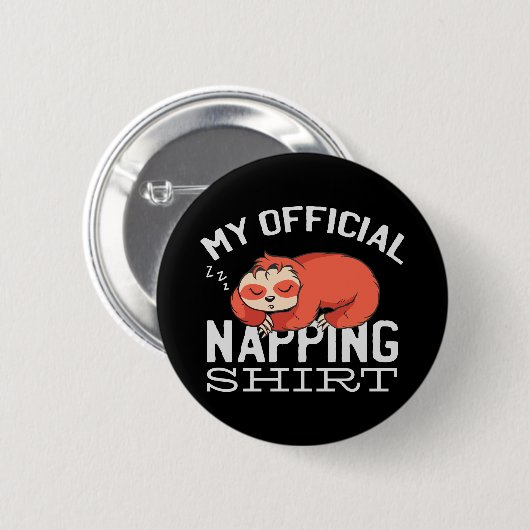 My official napping shirt Sloth Ronde Button 5,7 Cm (Voorkant /achterkant)