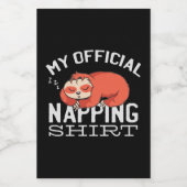 My official napping shirt Sloth Voedselcontainer Etiket (Enkel label)