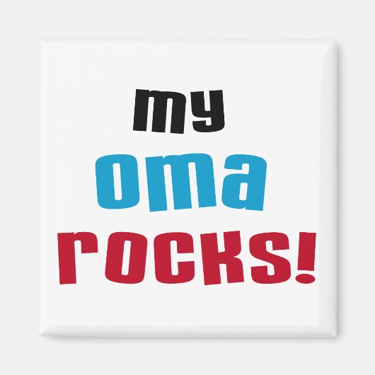 My Oma Rocks T-shirts en geschenken Magneet (Voorkant)