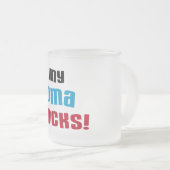 My Oma Rocks T-shirts en geschenken Matglas Koffiemok (Voorkant rechts)