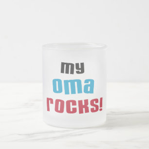 My Oma Rocks T-shirts en geschenken Matglas Koffiemok
