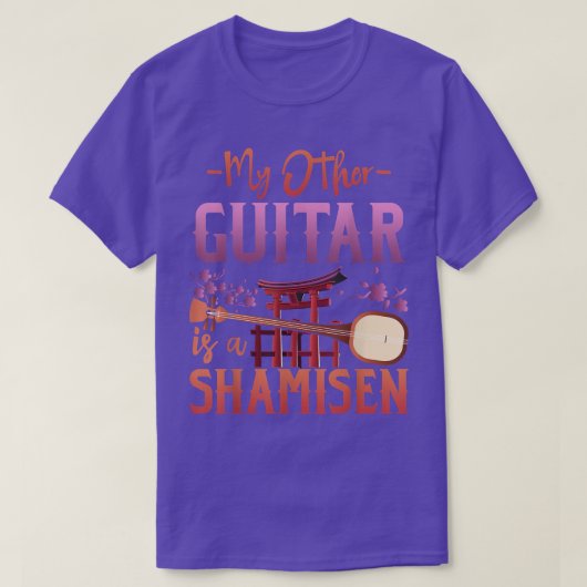 My Other Guitar Is A Shamisen  T-shirt (Design voorkant)