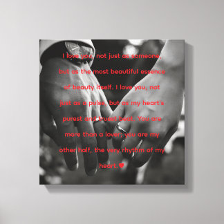 "My Other Half" Romantisch Hartslag Citaat Canvas Afdruk