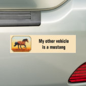 My Other Vehicle Is A Mustang Horse Bumpersticker (Op auto)