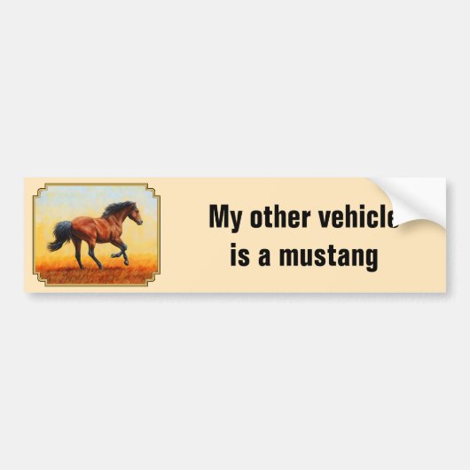 My Other Vehicle Is A Mustang Horse Bumpersticker (Voorkant)