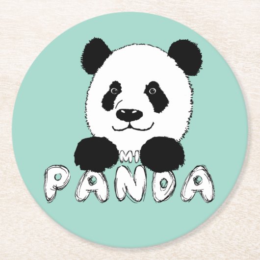 My Panda Ronde Kartonnen Onderzetter (Voorkant)