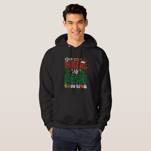 My Papa Did It Christmas Red Plaid Santa Hat  Fami Hoodie (Voorkant volledig)