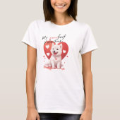 My Pawfect Valentine: Süßer weißer Jindo-Hund  T-shirt (Voorkant)