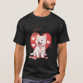 My Pawfect Valentine: Süßer weißer Jindo-Hund T-shirt (Voorkant)