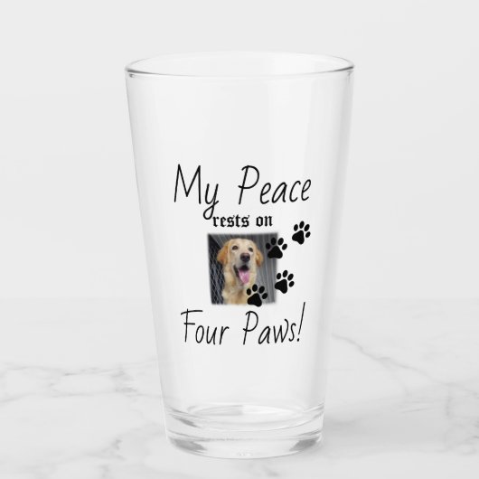 My Peace Rust On Four Paws - Schattigee Pet Lover Glas (Voorkant)