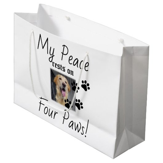 My Peace Rust On Four Paws - Schattigee Pet Lover Groot Cadeauzakje (Voorkant Gekanteld)