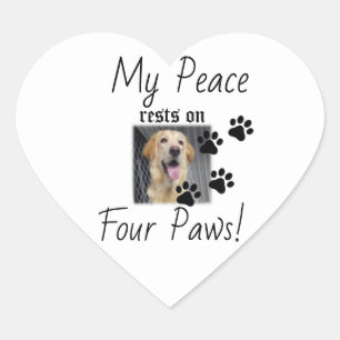 My Peace Rust On Four Paws - Schattigee Pet Lover Hart Sticker