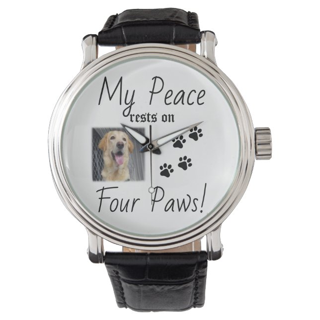 My Peace Rust On Four Paws - Schattigee Pet Lover  Horloge (Voorkant)