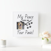 My Peace Rust On Four Paws - Schattigee Pet Lover  Vierkante Klok (Huis)
